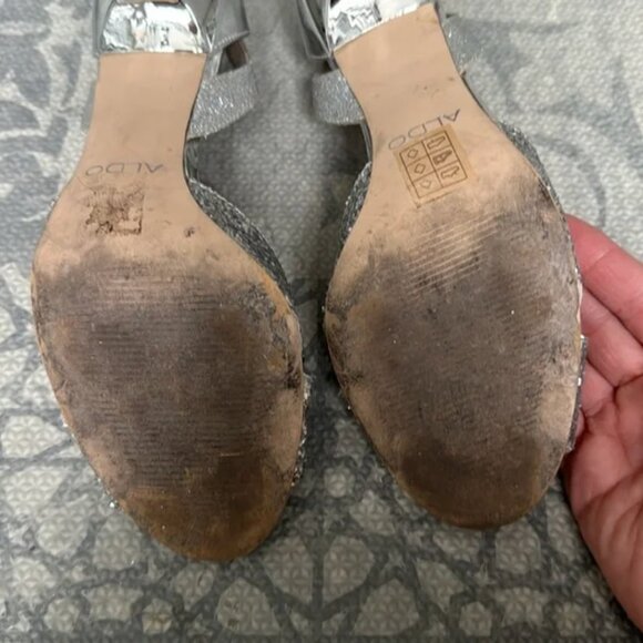 ALDO glitter sprakly silver high heel size 7 - Picture 3 of 11